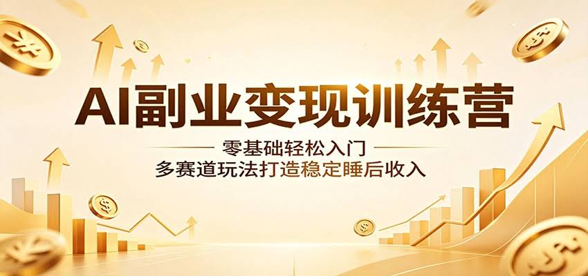 AI副业变现训练营：零基础轻松入门，多赛道玩法打造稳定睡后收入-航海圈