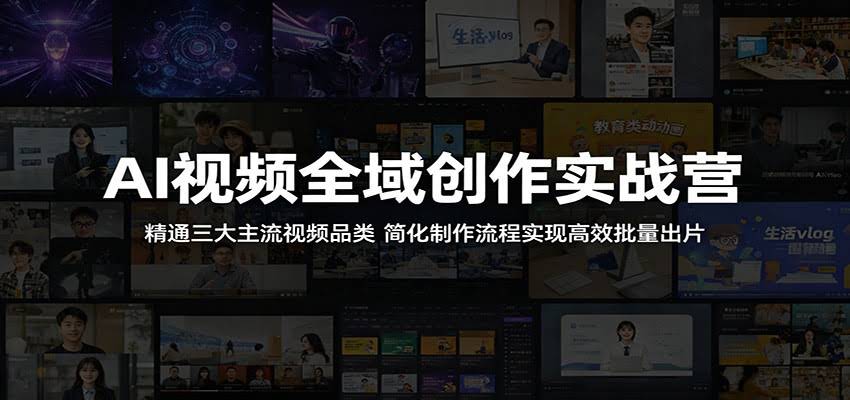 AI视频全域创作实战营：精通三大主流视频品类，简化制作流程实现高效批量出片-航海圈