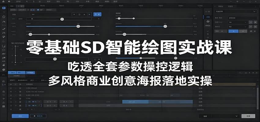 零基础SD智能绘图实战课：吃透全套参数操控逻辑，多风格商业创意海报落地实操-航海圈