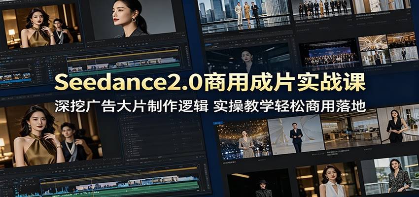 Seedance2.0商用成片实战课：深挖广告大片制作逻辑，实操教学轻松商用落地-航海圈