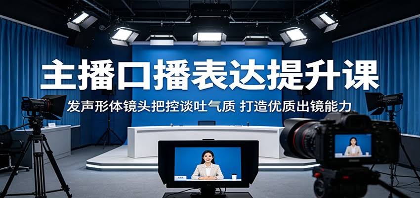 主播口播表达提升课：发声形体镜头把控谈吐气质，打造优质出镜能力-航海圈