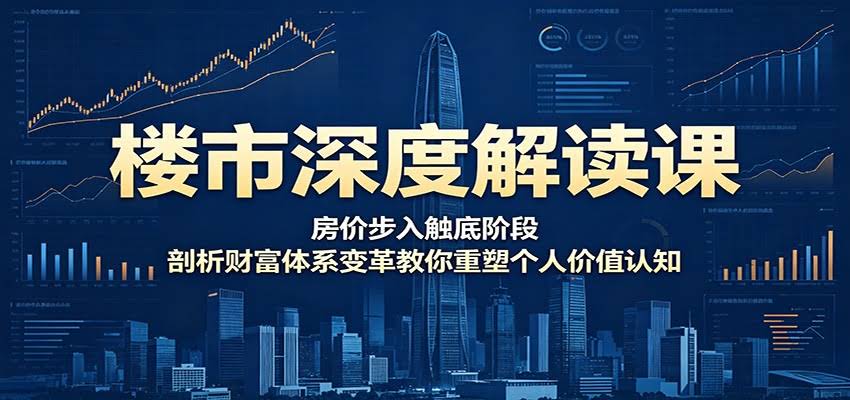 楼市深度解读课：房价步入触底阶段，剖析财富体系变革教你重塑个人价值认知-航海圈