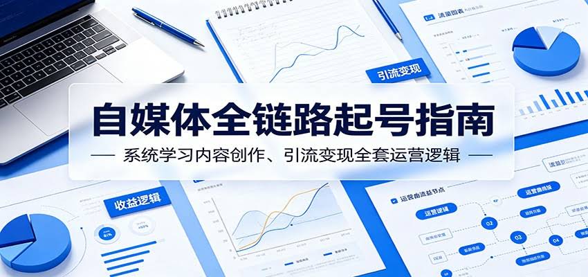 自媒体全链路起号指南：系统学习内容创作、引流变现全套运营逻辑-航海圈