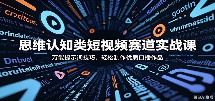 思维认知类短视频赛道实战课：万能提示词技巧，轻松制作优质口播作品-航海圈