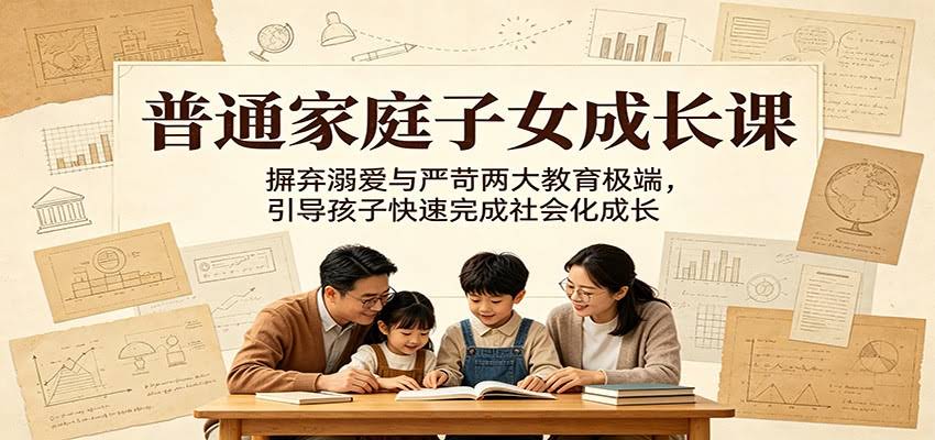 普通家庭子女成长课：摒弃溺爱与严苛两大教育极端，引导孩子快速完成社会化成长-航海圈