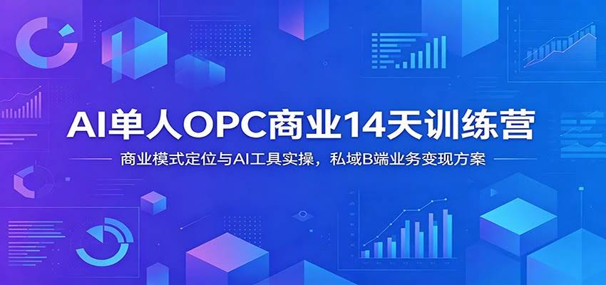 AI单人OPC商业14天训练营：商业模式定位与AI工具实操，私域B端业务变现方案-航海圈