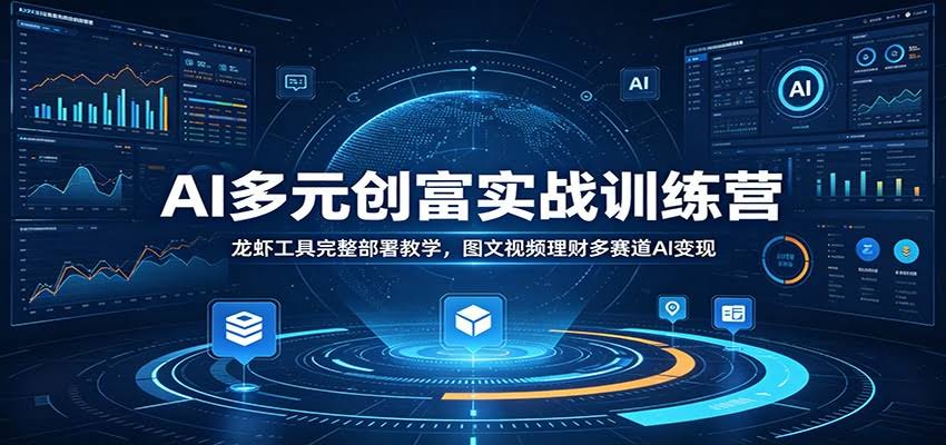 AI多元创富实战训练营：龙虾工具完整部署教学，图文视频理财多赛道AI变现-航海圈