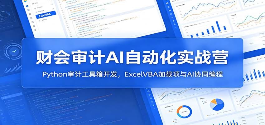 财会审计AI自动化实战营：Python审计工具箱开发，ExcelVBA加载项与AI协同编程-航海圈