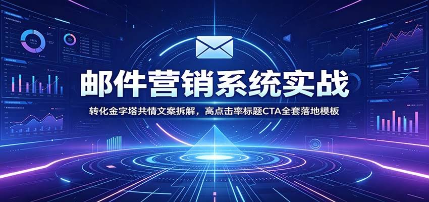 邮件营销系统实战：转化金字塔共情文案拆解，高点击率标题CTA全套落地模板-航海圈