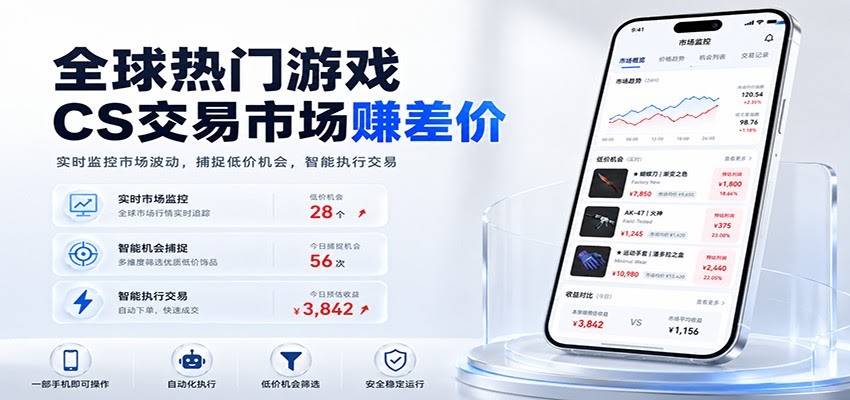 全球热门游戏CS交易市场赚差价，一个账号一部手机即可稳定运行，月入过万-航海圈