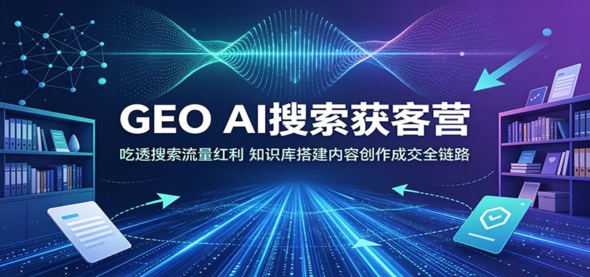 GEO AI搜索获客营：吃透搜索流量红利，知识库搭建内容创作成交全链路-航海圈