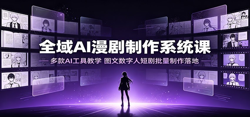全域AI漫剧制作系统课：多款AI工具教学，图文数字人短剧批量制作落地-航海圈