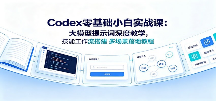Codex零基础小白实战课：大模型提示词深度教学，技能工作流搭建多场景落地教程-航海圈