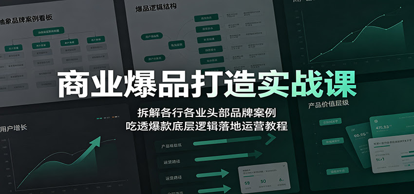 商业爆品打造实战课：拆解各行各业头部品牌案例，吃透爆款底层逻辑落地运营教程-航海圈
