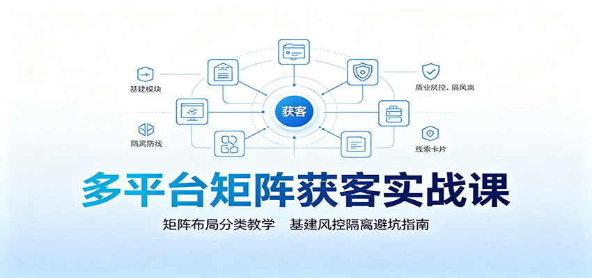 多平台矩阵获客实战课：矩阵布局分类教学，基建风控隔离避坑指南-航海圈