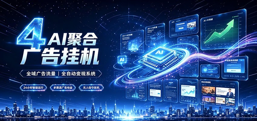 全域广告流量聚合，AI无人挂机稳赚佣金，打造长期稳定被动收入副业-航海圈