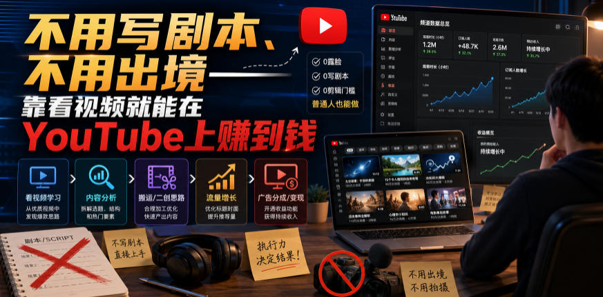 不用写剧本、不用出境——靠看视频就能在YouTube上賺到钱【原创双语字幕】-航海圈