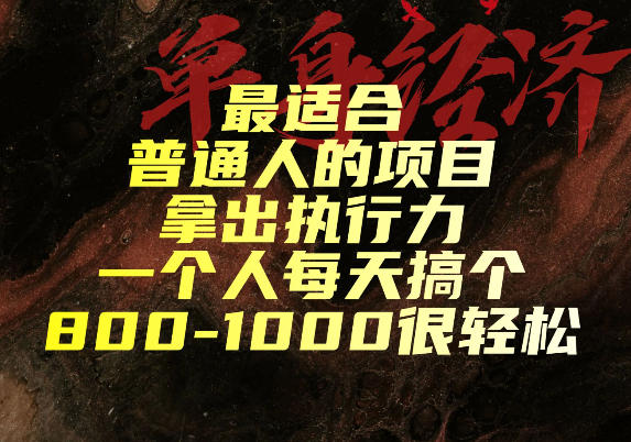 最适合普通人的项目，拿出执行力一个人每天搞个800-1k很轻松【揭秘】-航海圈