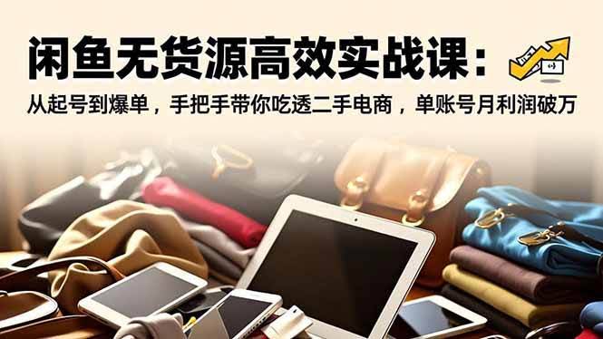 (16875期)闲鱼无货源高效实战课:从起号到爆单,手把手带你吃透二手电商,单账号月利润破万-航海圈