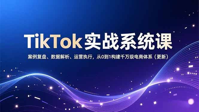 (16918期)TikTok实战系统课,案例复盘、数据解析、运营执行,从0到1构建千万级电商体系(更新)-航海圈