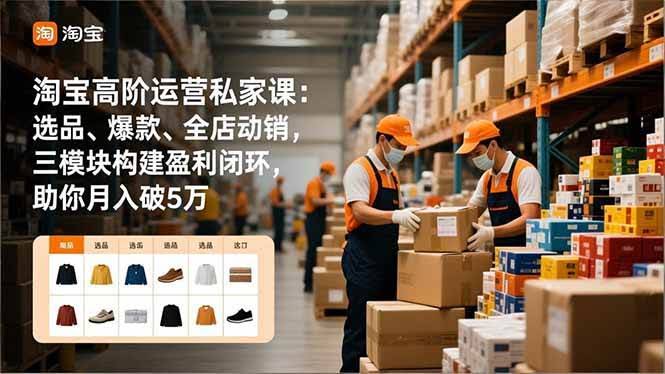 (16934期)淘宝高阶运营私家课:选品、爆款、全店动销,三模块构建盈利闭环,助你月入破5万(更新12月)-航海圈