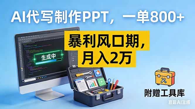 (16967期)AI代写制作PPT,一单800+, 暴利风口期,月入2万【附工具】-航海圈