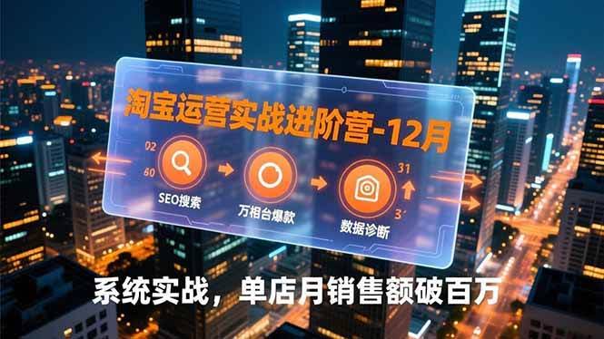(16974期)淘宝运营实战进阶营-12月:SEO搜索、万相台爆款、数据诊断,系统实战,单店月销售额破百万-航海圈