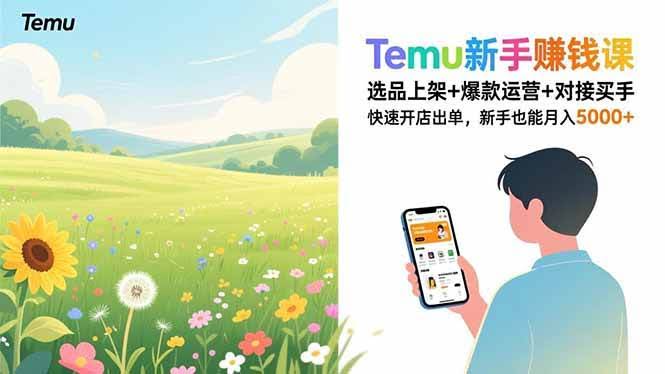 (16985期)Temu新手赚钱课,选品上架+爆款运营+对接买手,快速开店出单,新手也能月入5000+-航海圈