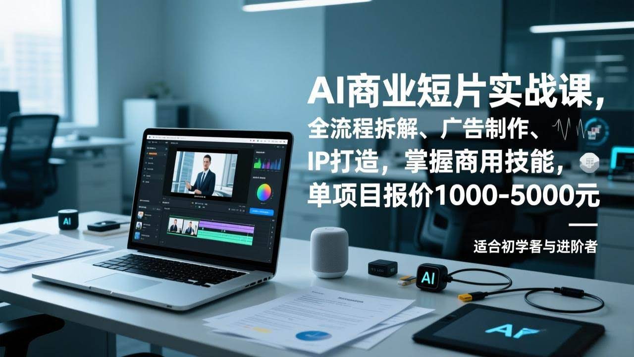 (17051期)AI商业短片实战课,全流程拆解、广告制作、IP打造,掌握商用技能,单项目报价1000-5000元-航海圈