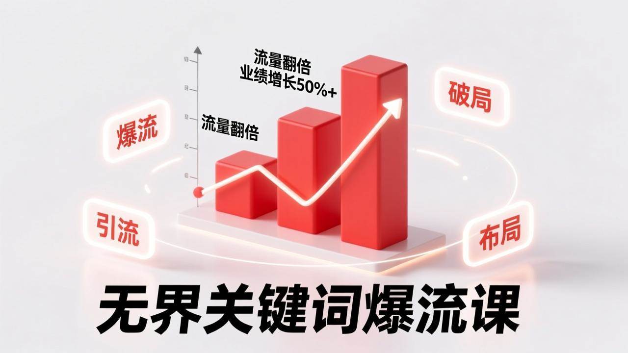 (17063期)无界关键词爆流课,破局布局逻辑、阶段精准引流,实现流量翻倍,店铺业绩增长50%+。-航海圈