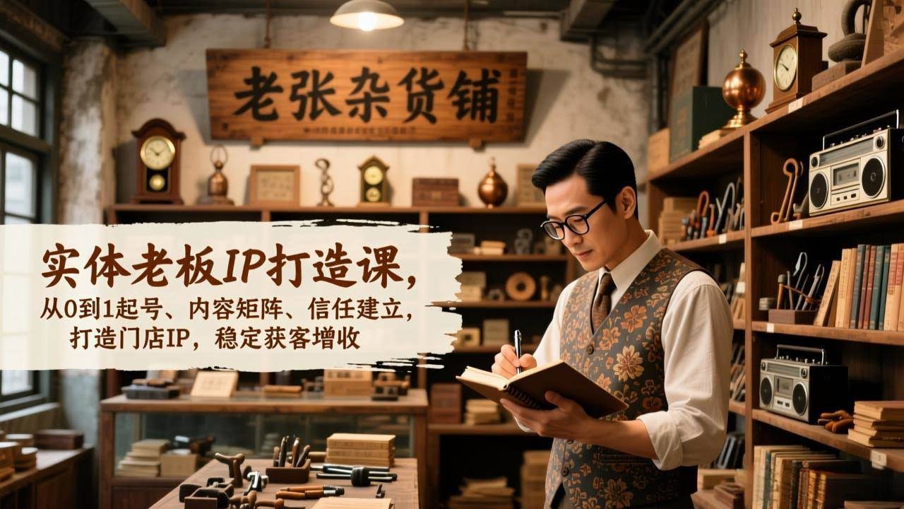 (17064期)实体老板IP打造课,从0到1起号、内容矩阵、信任建立,打造门店IP,稳定获客增收-航海圈