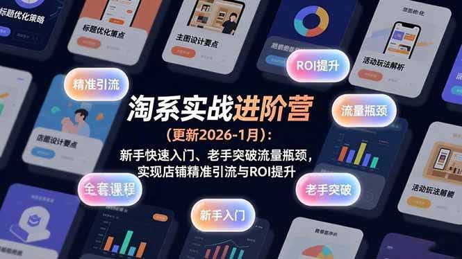 (17076期)淘系实战进阶营(更新2026-1月):新手快速入门、老手突破流量瓶颈,实现店铺精准引流与ROI提升-航海圈
