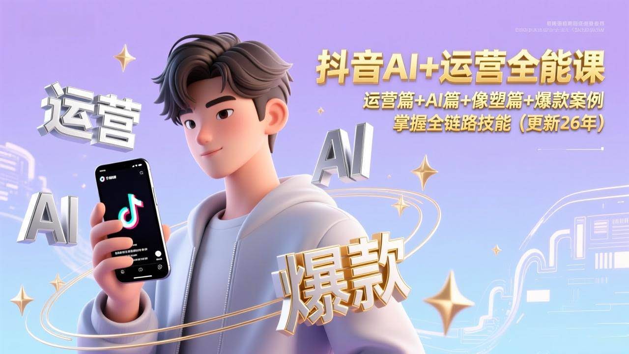 (17078期)抖音AI+运营全能课,运营篇+AI篇+像塑篇+爆款案例,掌握全链路技能(更新26年)-航海圈