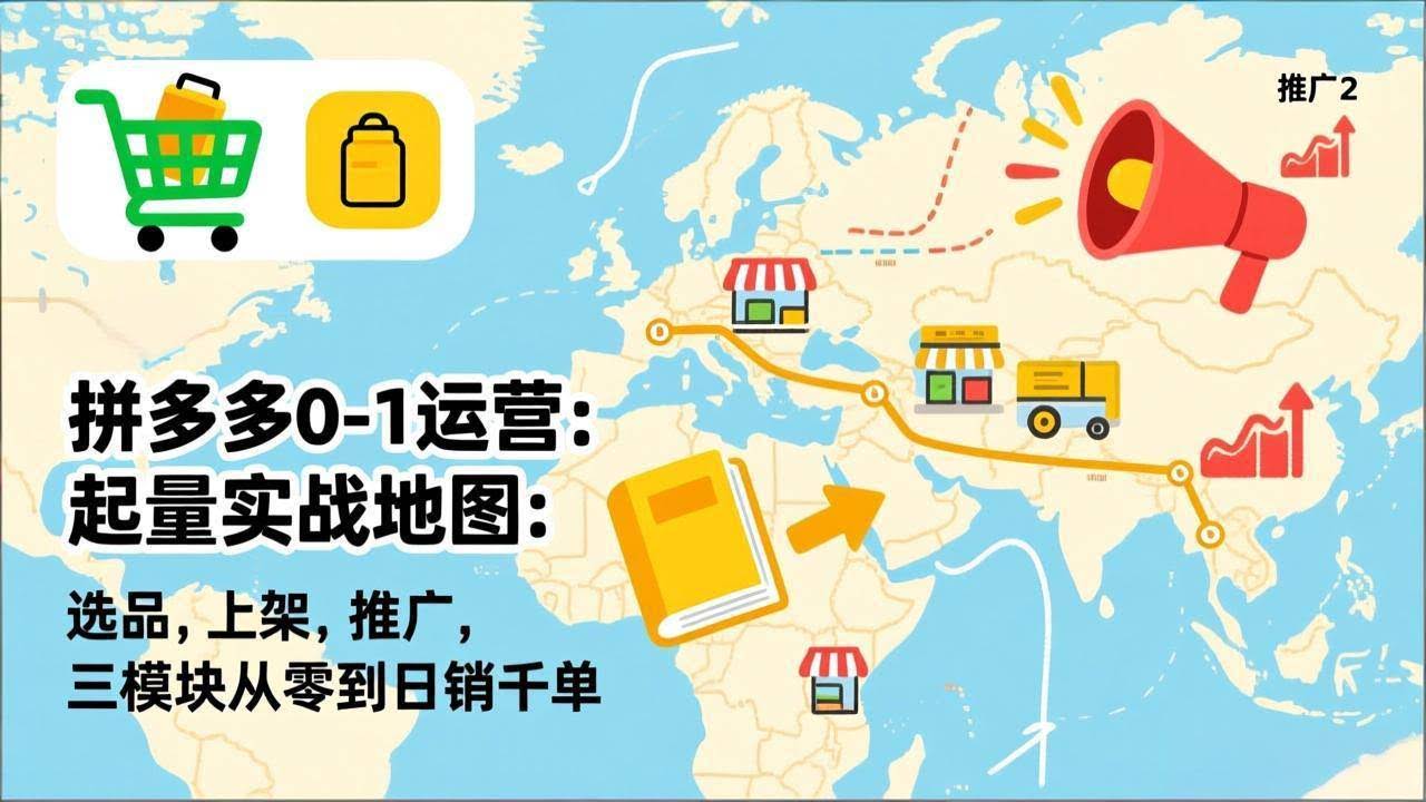 (17085期)拼多多0-1运营:起量实战地图:选品,上架,推广,三模块从零到日销千单-航海圈