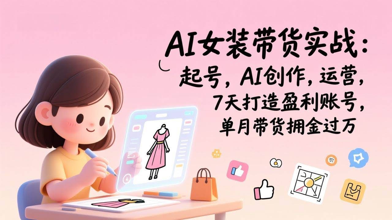 (17088期)AI女装带货实战:起号,AI创作,运营,7天打造盈利账号,单月带货佣金过万-航海圈