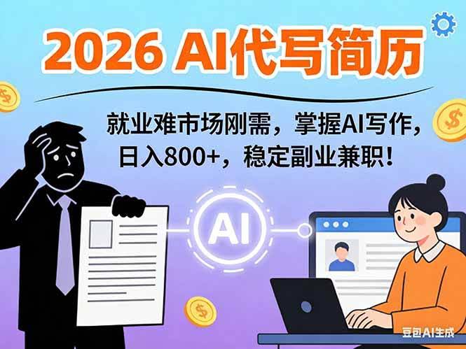 (17119期)AI代写简历,超暴利,用万能模板月入1-3万实战教程,2026年市场刚需!-航海圈