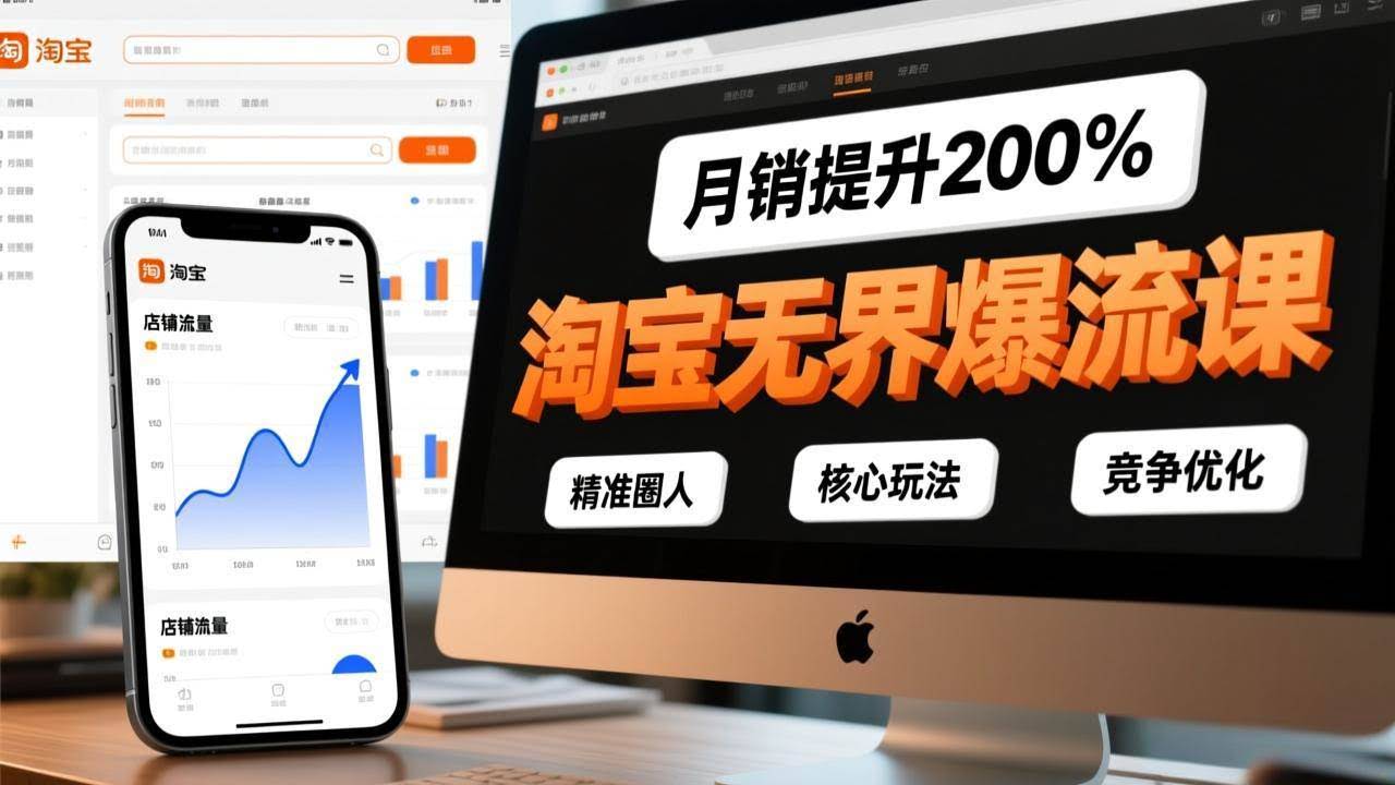 (17132期)淘宝无界爆流课,精准圈人、核心玩法、竞争优化,快速引爆店铺流量,月销提升200%-航海圈