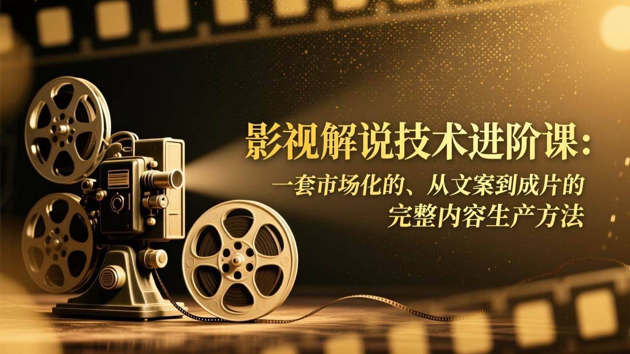 (17185期)影视解说技术进阶课:一套市场化的、从文案到成片的完整内容生产方法-航海圈