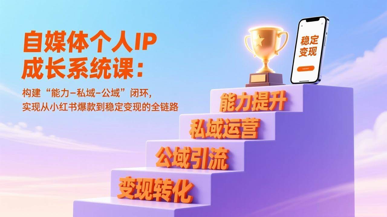 (17192期)自媒体个人IP成长系统课:构建“能力-私域-公域”闭环,实现从小红书爆款到稳定变现的全链路-航海圈