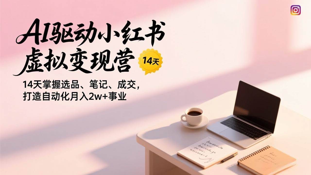 (17204期)AI驱动小红书虚拟变现营,14天掌握选品、笔记、成交,打造自动化月入2w+事业-航海圈