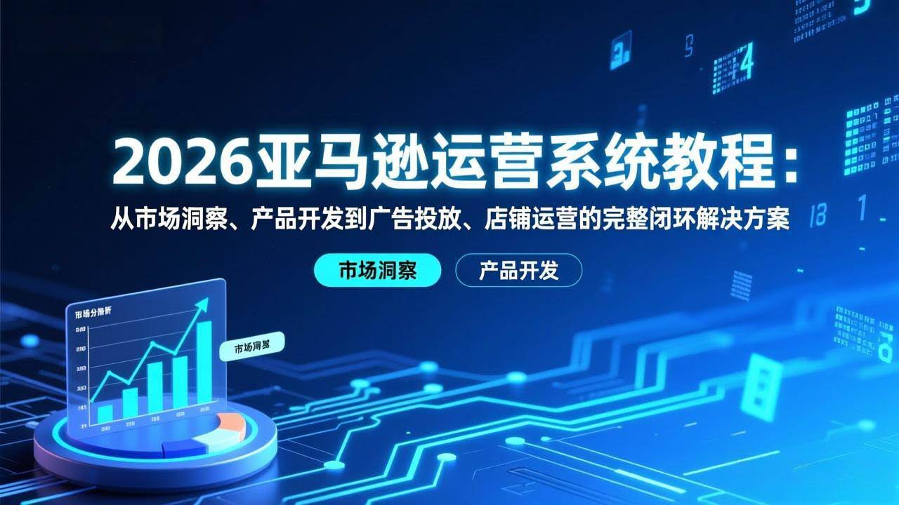 (17208期)2026亚马逊运营系统教程:从市场洞察、产品开发到广告投放、店铺运营的完整闭环解决方案-航海圈