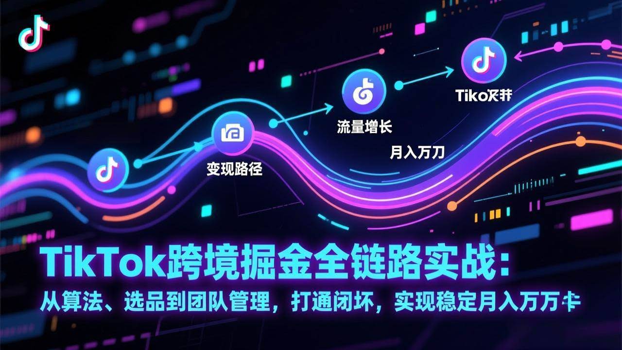 (17216期)TikTok跨境掘金全链路实战:从算法、选品到团队管理,打通闭环,实现稳定月入万刀-航海圈