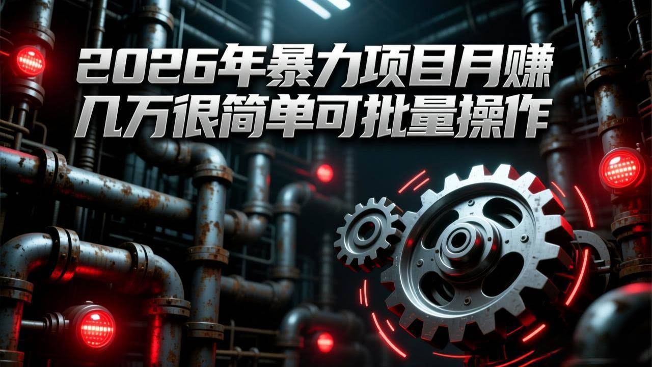 （17218期）2026年暴力项目月赚几万很简单可批量操作，成本低，利润大-航海圈