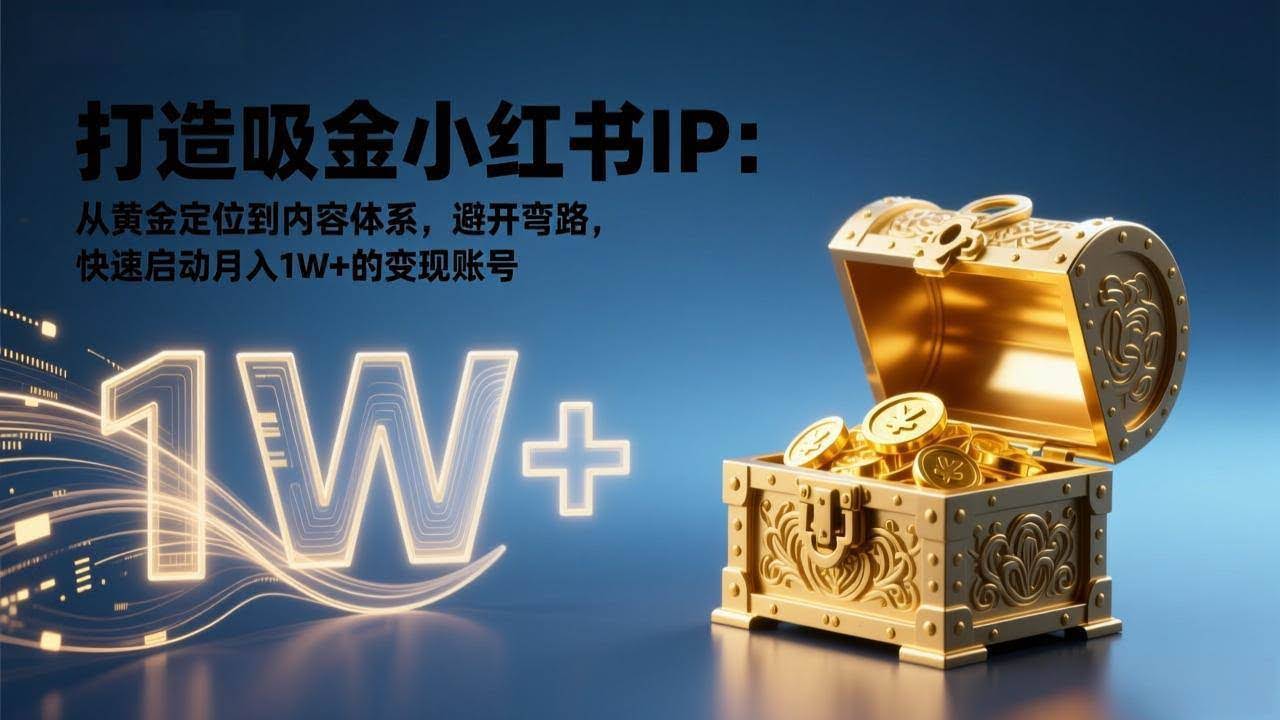 (17227期)打造吸金小红书IP:从黄金定位到内容体系,避开弯路,快速启动月入1W+的变现账号-航海圈