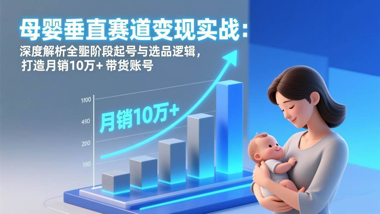 (17233期)母婴垂直赛道变现实战:深度解析三大阶段起号与选品逻辑,打造月销10万+带货账号-航海圈