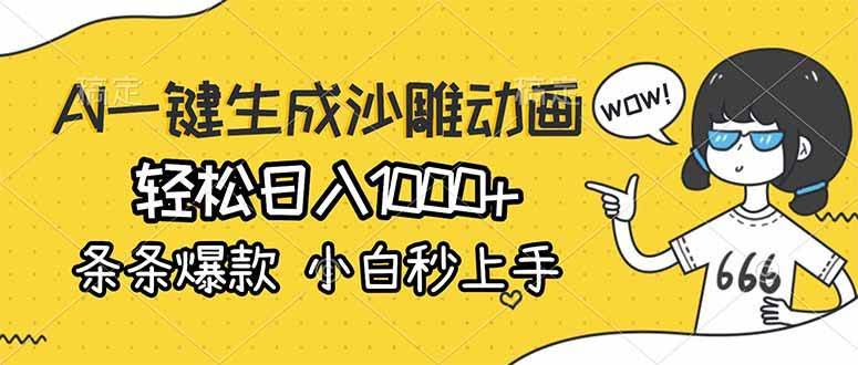 (17240期)AI一键生成沙雕动画,轻松日入1000+,条条爆款,小白秒上手-航海圈