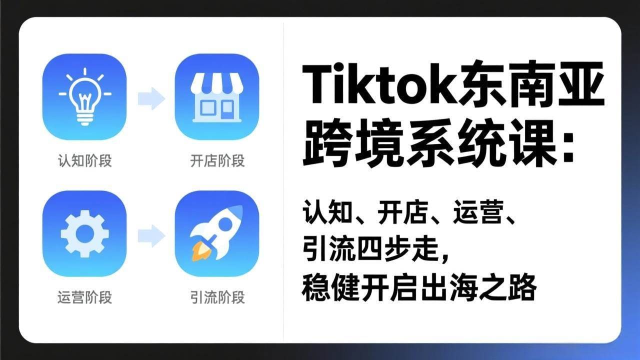 (17243期)TikTok东南亚跨境系统课:认知、开店、运营、引流四步走,稳健开启出海之路-航海圈