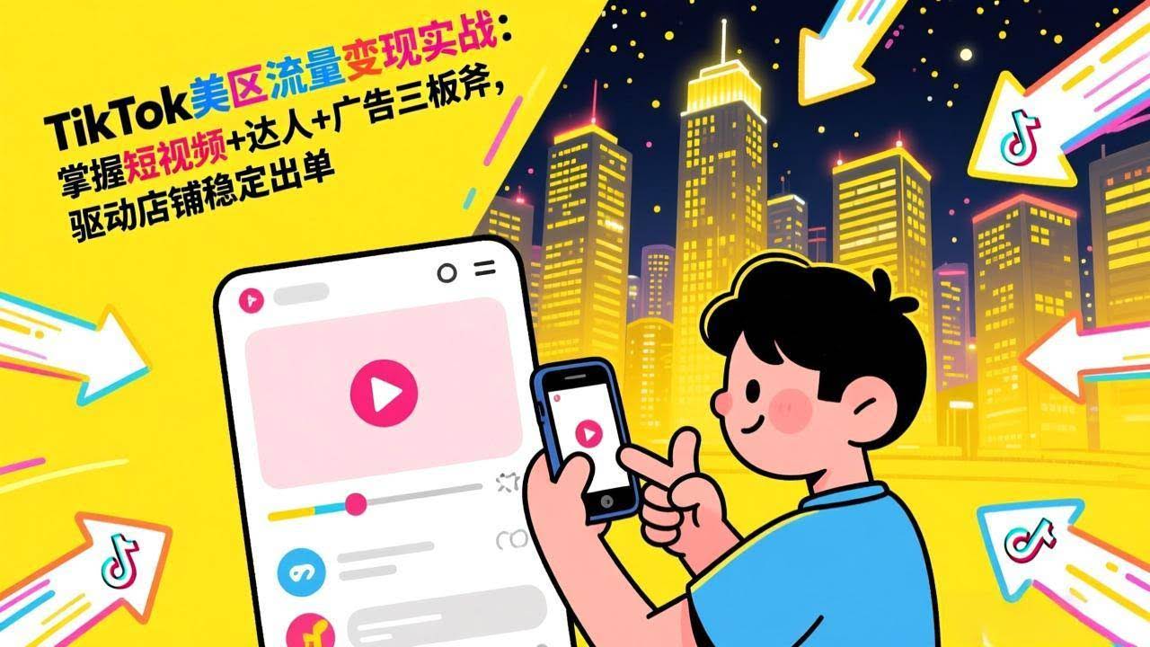 (17244期)TikTok美区流量变现实战:掌握短视频+达人+广告三板斧,驱动店铺稳定出单-航海圈