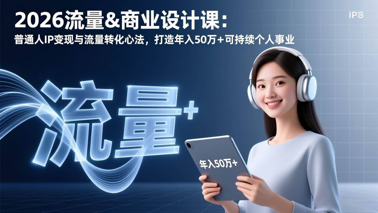 (17246期)2026流量&商业设计课:普通人IP变现与流量转化心法,打造年入50万+可持续个人事业-航海圈