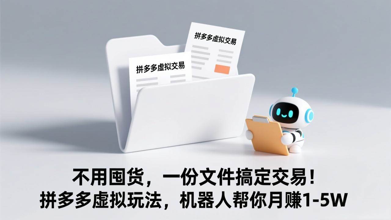 (17265期)不用囤货,一份文件搞定交易!拼多多虚拟玩法,机器人帮你月赚 1-5W-航海圈